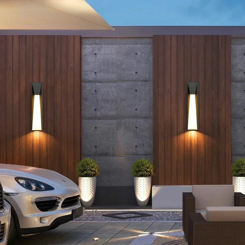 Pumous M-058 Outdoor Wall Lamp – IP65 Black Aluminum LED Fixture for Patio, Garden & Entryway