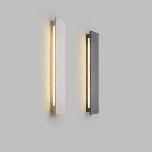 Microcement Frosted Stone Wall Lamp – Waterproof Modern LED Sconce for Villa Entrance & Hallway