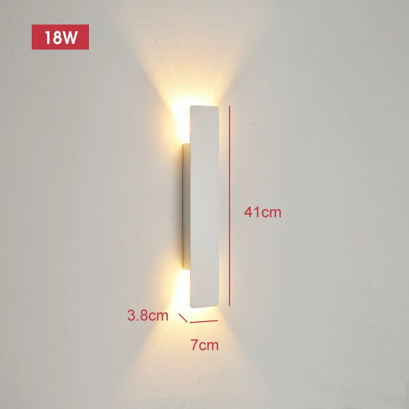 Pumous M001 Outdoor Wall Lamp – IP65 Black Aluminum 18W LED Strip Light for Patio & Entryway