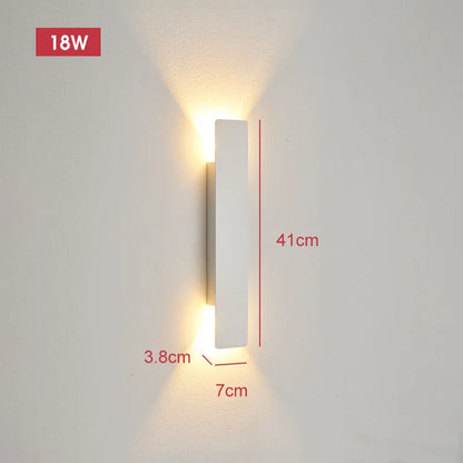 Pumous M001 Outdoor Wall Lamp – IP65 Black Aluminum 18W LED Strip Light for Patio & Entryway
