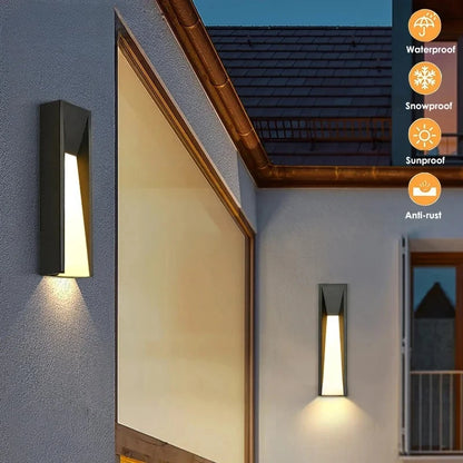 Pumous M-058 Outdoor Wall Lamp – IP65 Black Aluminum LED Fixture for Patio, Garden & Entryway