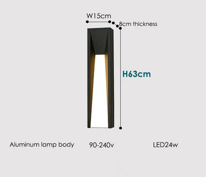 Pumous M-058 Outdoor Wall Lamp – IP65 Black Aluminum LED Fixture for Patio, Garden & Entryway