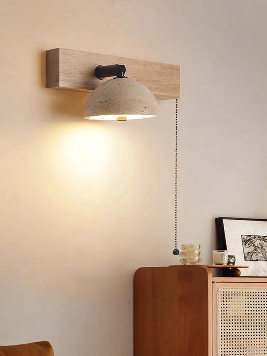 Pumous M-071 Stone LED Wall Lamp – Modern Upward Light with Knob & Touch Switch for Bedroom or Living Room