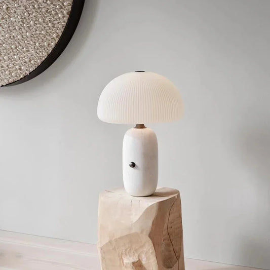Postmodern Marble Table Lamp – Minimalist Black or White Desk & Bedside Light