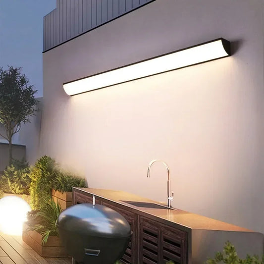 Pumous M-051 Long Strip LED Wall Lamp – Minimalist IP65 Waterproof Aluminum Sconce for Indoor & Outdoor Use
