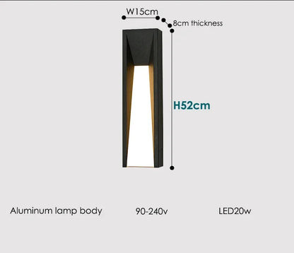 Pumous M-058 Outdoor Wall Lamp – IP65 Black Aluminum LED Fixture for Patio, Garden & Entryway