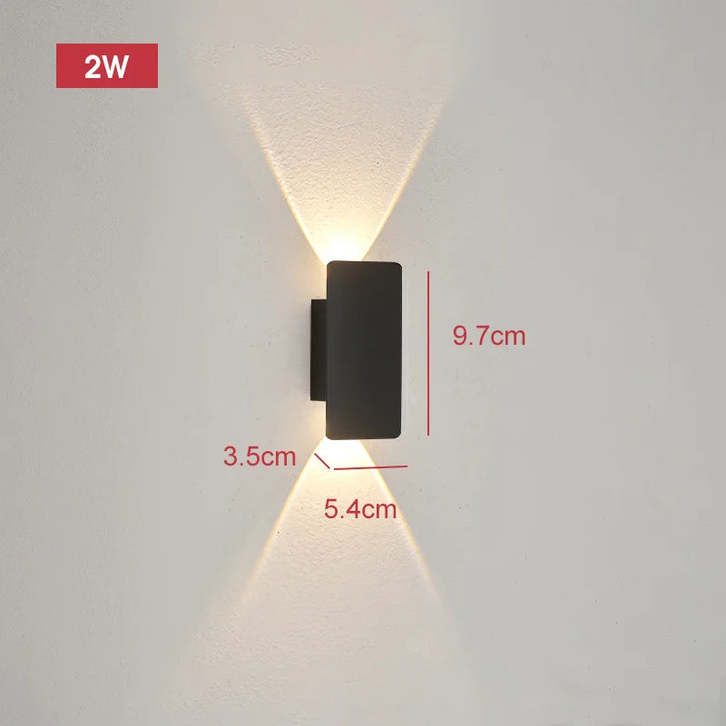 Pumous M001 Outdoor Wall Lamp – IP65 Black Aluminum 18W LED Strip Light for Patio & Entryway