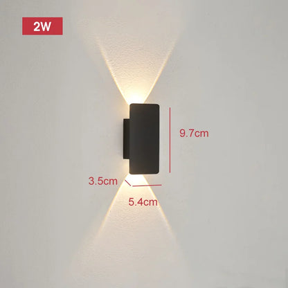 Pumous M001 Outdoor Wall Lamp – IP65 Black Aluminum 18W LED Strip Light for Patio & Entryway