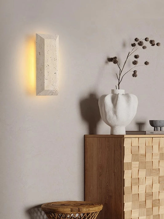 Pumous M-070 Cave Stone LED Wall Lamp – Wabi-Sabi Minimalist Sconce for Corridor, Bedroom & Living Room