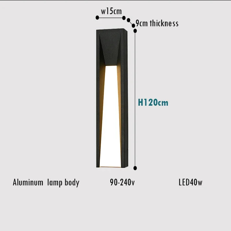 Pumous M-058 Outdoor Wall Lamp – IP65 Black Aluminum LED Fixture for Patio, Garden & Entryway