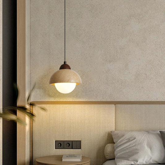 Pumous M001 Aluminum Pendant Lamp – Cream Flower-Bud LED Hanging Light for Bedroom & Children’s Room
