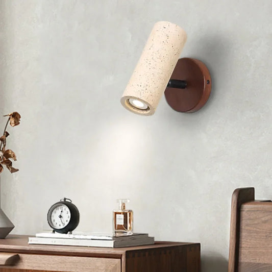 Pumous M001 Reading Wall Light – Rotatable Stone LED Sconce with Switch for Bedroom & Study