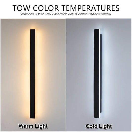 Pumous M-062 LED Wall Lamp – Modern Waterproof Aluminum Light for Indoor/Outdoor Decor (40–120 cm, 15W–40W, IP65)