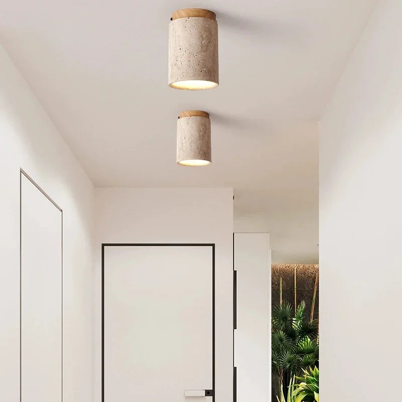 Japanese Style LED Ceiling Light – Round Surface-Mounted Downlight for Living Room or Hallway