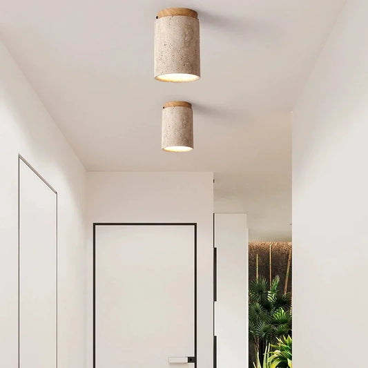 Japanese Style LED Ceiling Light – Round Surface-Mounted Downlight for Living Room or Hallway