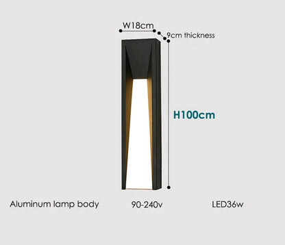 Pumous M-058 Outdoor Wall Lamp – IP65 Black Aluminum LED Fixture for Patio, Garden & Entryway