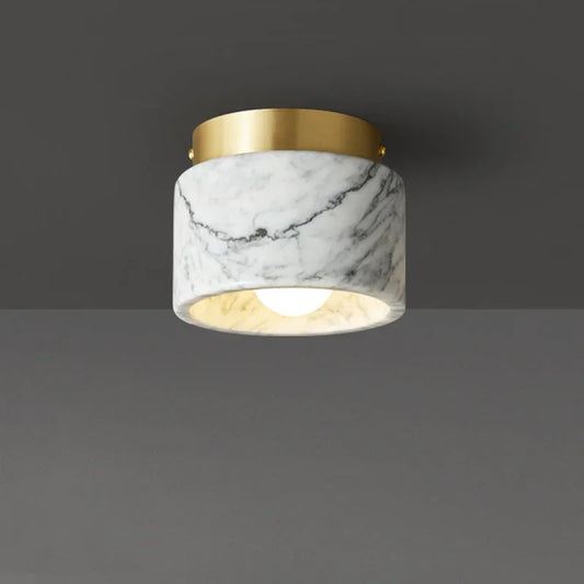 Pumous M001 Ceiling Light – Green Marble & Iron Downlight for Living Room or Corridor