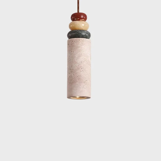 Pumous M001 Stone LED Pendant Lamp – Japanese Wabi-Sabi Minimalist Fixture with Dimmable G9 Bulb