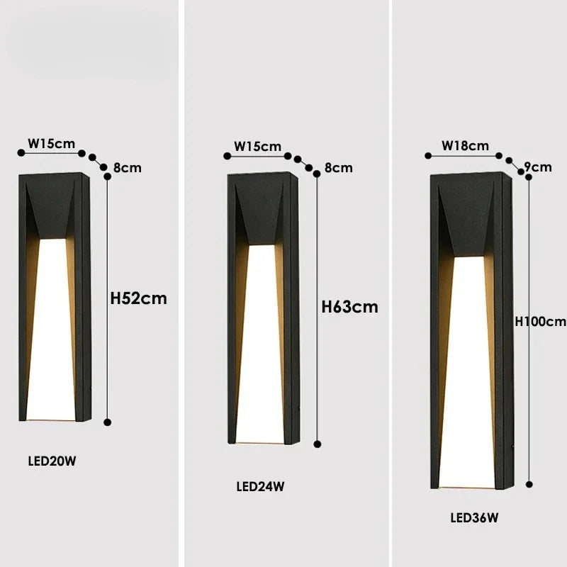 Pumous M-058 Outdoor Wall Lamp – IP65 Black Aluminum LED Fixture for Patio, Garden & Entryway