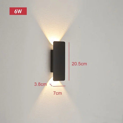 Pumous M001 Outdoor Wall Lamp – IP65 Black Aluminum 18W LED Strip Light for Patio & Entryway