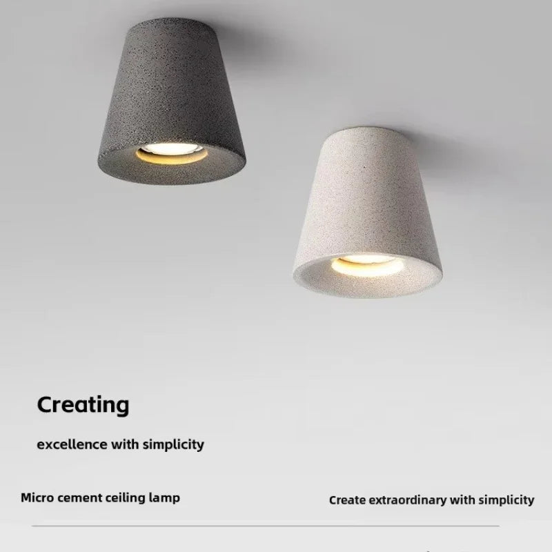 Pumous M-005 Ceiling Light – Minimalist Gypsum & Stone Fixture for Bedrooms or Foyers